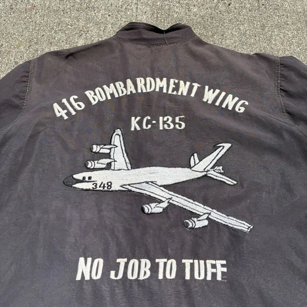 Vintage 1960s USAF 416th Bombardment Wing KC-135 Souvenir Jacket Conmar Zipper
